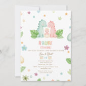Dinosaur Baby Shower Invitation Einladung (Vorderseite)