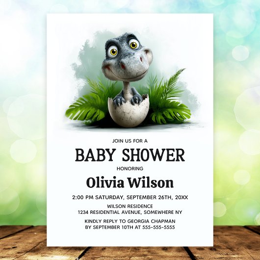 Dinosaur Baby Shower Invitation Einladung