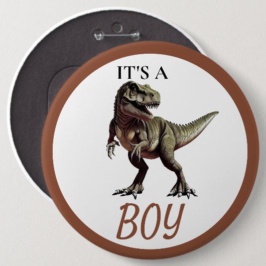 Dinosaur Baby Shower Knopf Button (Vorne & Hinten)