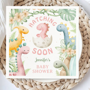Dinosaur-Baby-Shower Mädchen Rosa Dino-Papier Serv Serviette