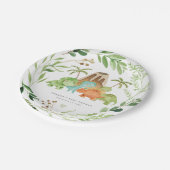 Dinosaur-Baby-Shower-Papierplatten Pappteller (Schrägansicht)