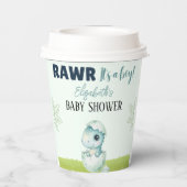 Dinosaur Baby Shower Party Napkins for Boy Pappbecher (Rückseite)