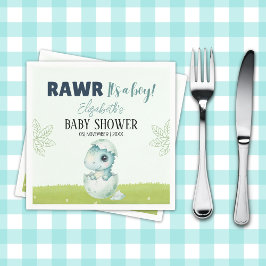 Dinosaur Baby Shower Party Napkins for Boy Serviette
