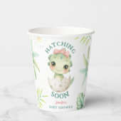 Dinosaur Baby Shower Pink Girl  Pappbecher (Rückseite)
