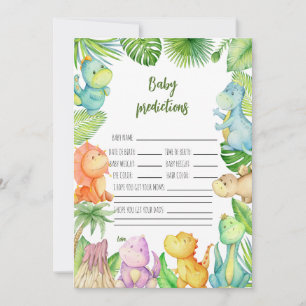 Dinosaur Baby Shower Predictions Card Einladung