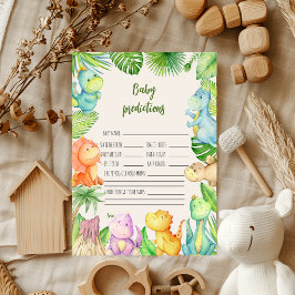 Dinosaur Baby Shower Predictions Card Einladung