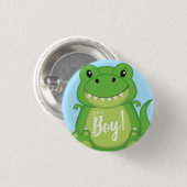 Dinosaur Baby Shower T-Rex Button (Vorne & Hinten)