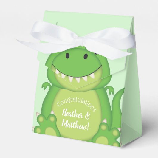 Dinosaur Baby Shower T-Rex Geschenkschachtel (Vorderseite)