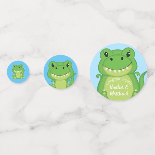 Dinosaur Baby Shower T-Rex Konfetti (Vorderseiten)