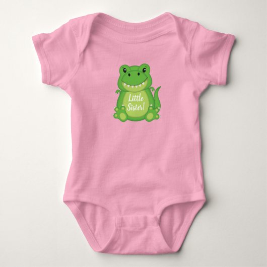 Dinosaur Baby Shower T-Rex Pink Girl Baby Strampler (Vorderseite)