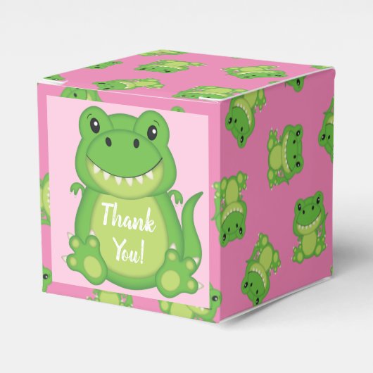 Dinosaur Baby Shower T-Rex Pink Girl Geschenkschachtel (Vorderseite)