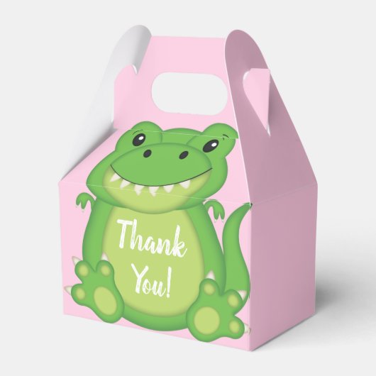 Dinosaur Baby Shower T-Rex Pink Girl Geschenkschachtel (Rückseite)