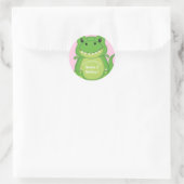 Dinosaur Baby Shower T-Rex Pink Girl Runder Aufkleber (Tasche)