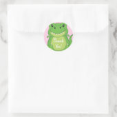 Dinosaur Baby Shower T-Rex Pink Girl Runder Aufkleber (Tasche)