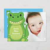 Dinosaur Baby Shower T-Rex Postkarte (Vorne/Hinten)