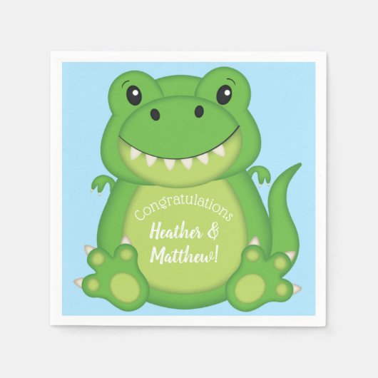 Dinosaur Baby Shower T-Rex Serviette (Vorderseite)