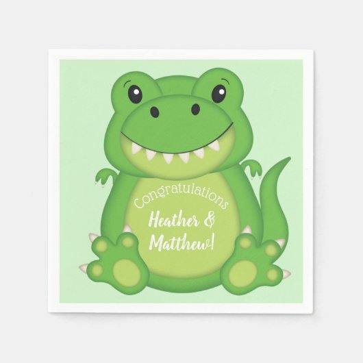 Dinosaur Baby Shower T-Rex Serviette (Vorderseite)