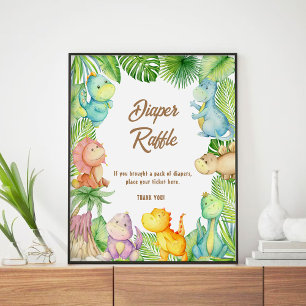 Dinosaur-Baby-Windel-Raffle Poster
