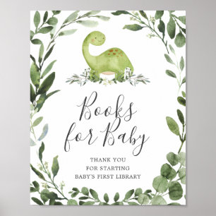Dinosaur Babydusche Bücher für Babysignatur Poster