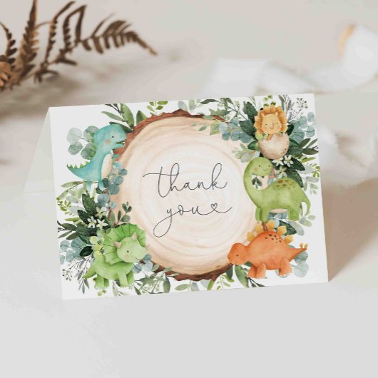 Dinosaur Babydusche Danke Karte