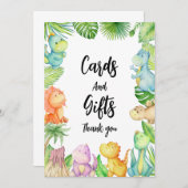 Dinosaur Babydusche Danke Karte (Vorne/Hinten)