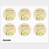 Dinosaur Babydusche Danke Stickers (Blatt)