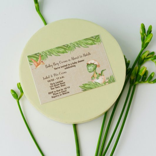 Dinosaur Babydusche Einladung