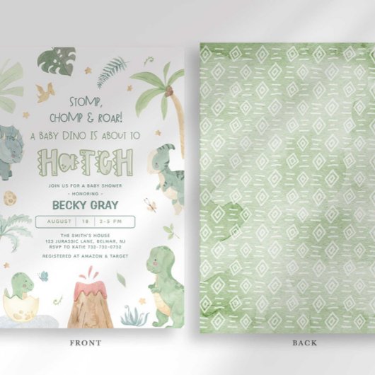 Dinosaur Babydusche Einladung
