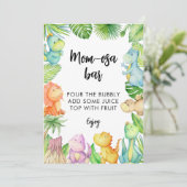 Dinosaur Babydusche Mama-osa-Bar Zeichen Einladung (Stehend Vorderseite)