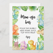 Dinosaur Babydusche Mama-osa-Bar Zeichen Einladung (Vorne/Hinten)