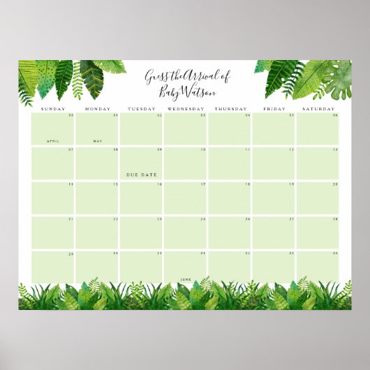 Dinosaur Babydusche Ratschlag Fälligkeitsdatum Poster (Vorne)