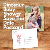 Dinosaur Babydusche Save the Date Postkarte