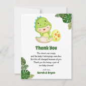 Dinosaur Babydusche Vielen Dank Karten Niedlich (Vorderseite)