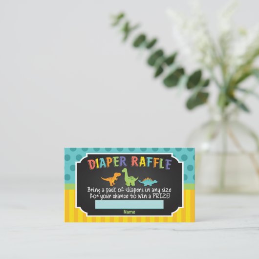 Dinosaur Babydusche Windelwaschkarte Begleitkarte (Stehend Vorderseite)