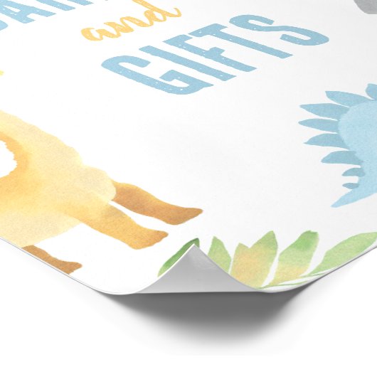 Dinosaur Babyduschkarten und Geschenkschild Poster (Ecke)