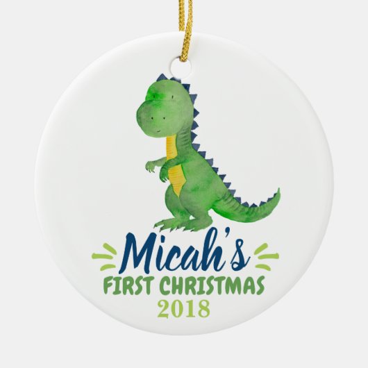 Dinosaur Baby's First Christmas Ornament (Vorne)
