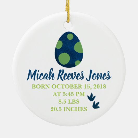 Dinosaur Baby's First Christmas Ornament (Hinten)