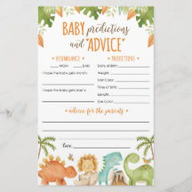 Dinosaur-Babyvoraussagen und Advice-Card