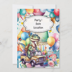 Dinosaur Back to School-Thema für Schüler Einladung