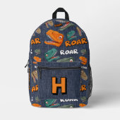 Dinosaur Backpack for Boys with Name Print Bedruckter Rucksack (Vorderseite)