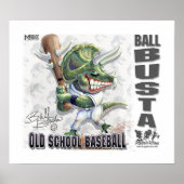 Dinosaur Ball Busta Baseball Poster (Vorne)