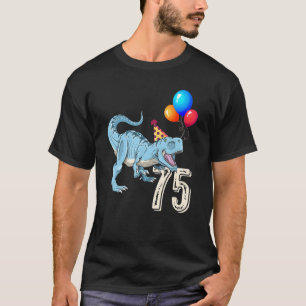 Dinosaur Balloon Rex 75. Geburtstag Kindermädchen  T-Shirt