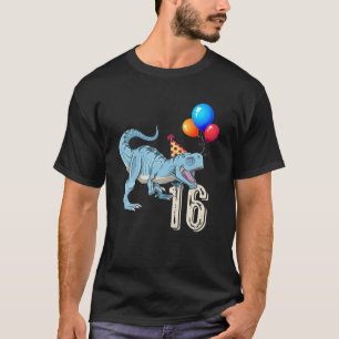 Dinosaur Balloon T Rex 16th Birthday Kindermädchen T-Shirt