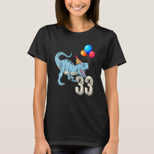 Dinosaur Balloon T Rex 33. Geburtstagskinder Girl T-Shirt