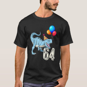 Dinosaur Balloon T Rex 64. Geburtstag Kindermädche T-Shirt