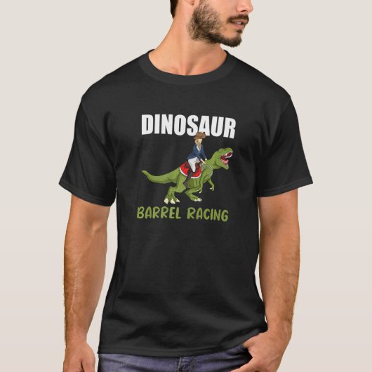 Dinosaur Barrel Racing Rodeo Dino Barrel Racer T-Shirt (Vorderseite)