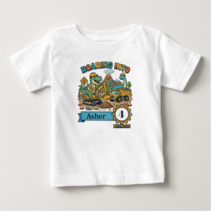 Dinosaur-Bau-Geburtstags-T-Shirt für Kinder, indiv Baby T-shirt