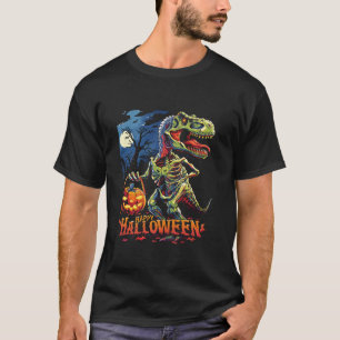 Dinosaur Beängstigend T rex Zombie Happy Halloween T-Shirt
