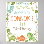 Dinosaur Begrüßungszeichen Poster (Vorne)
