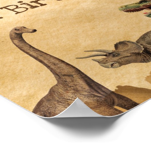 Dinosaur Begrüßungszeichen Poster (Ecke)
